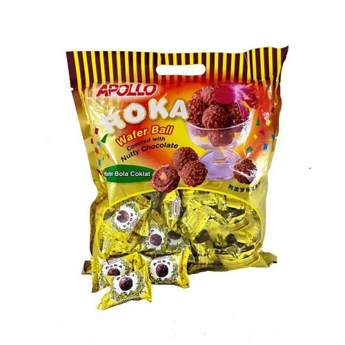 Jual Biskuit Bulat Roka Cokelat Wafer Ball Apollo Isi 50 Pcs | Kue Lebaran 1 Kg Isi 2 Toples | Shopee Indonesia