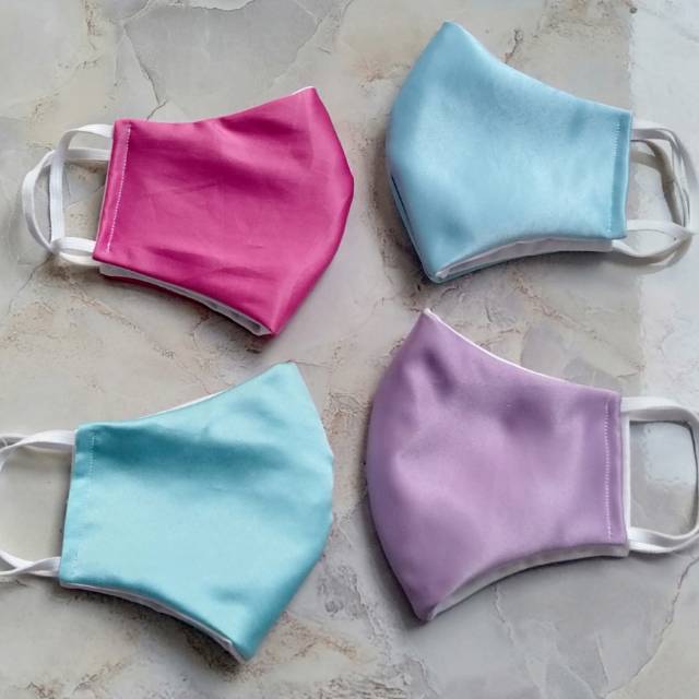Masker kain satin aneka warna cantik Shopee Indonesia