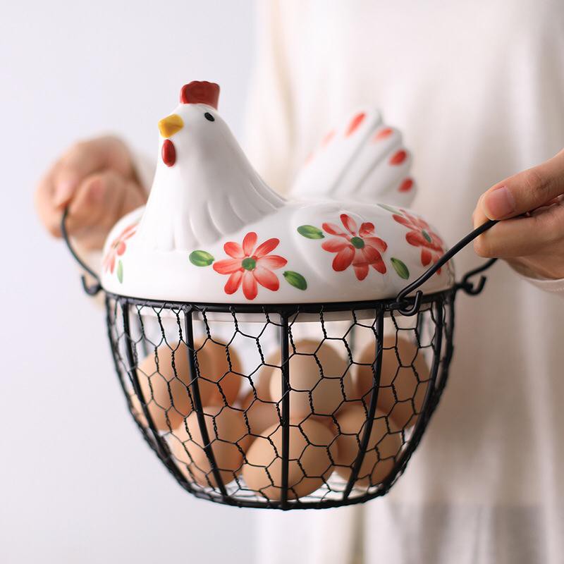 Keranjang Tempat Telur Unik Motif Ayam Bahan