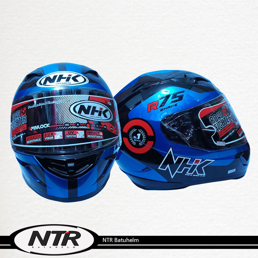 Jual Helm Nhk Fullface Gp 1000 Motif Star Blue Black Glossy Touruing Roadrace Racing Balap | Shopee Indonesia
