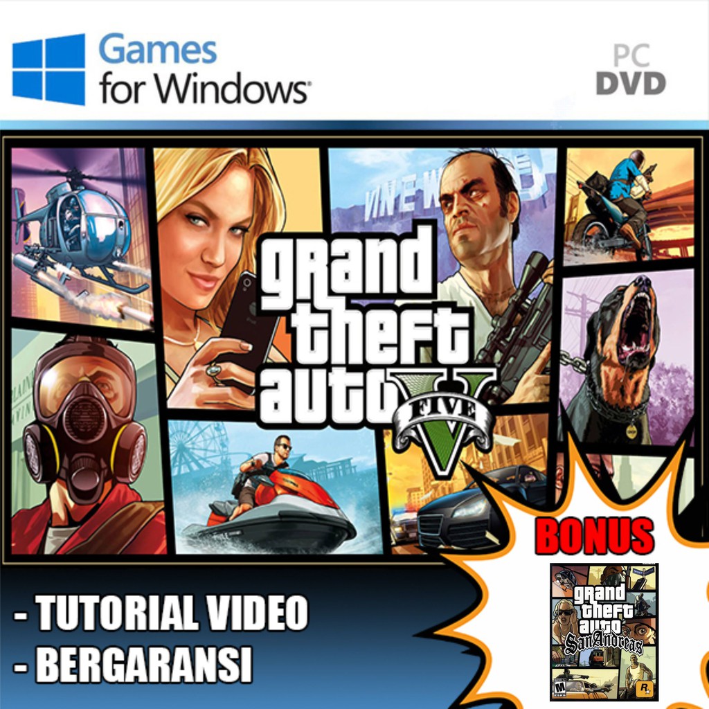 GTA 5 GTA V CD DVD Kaset Game PC Komputer Laptop