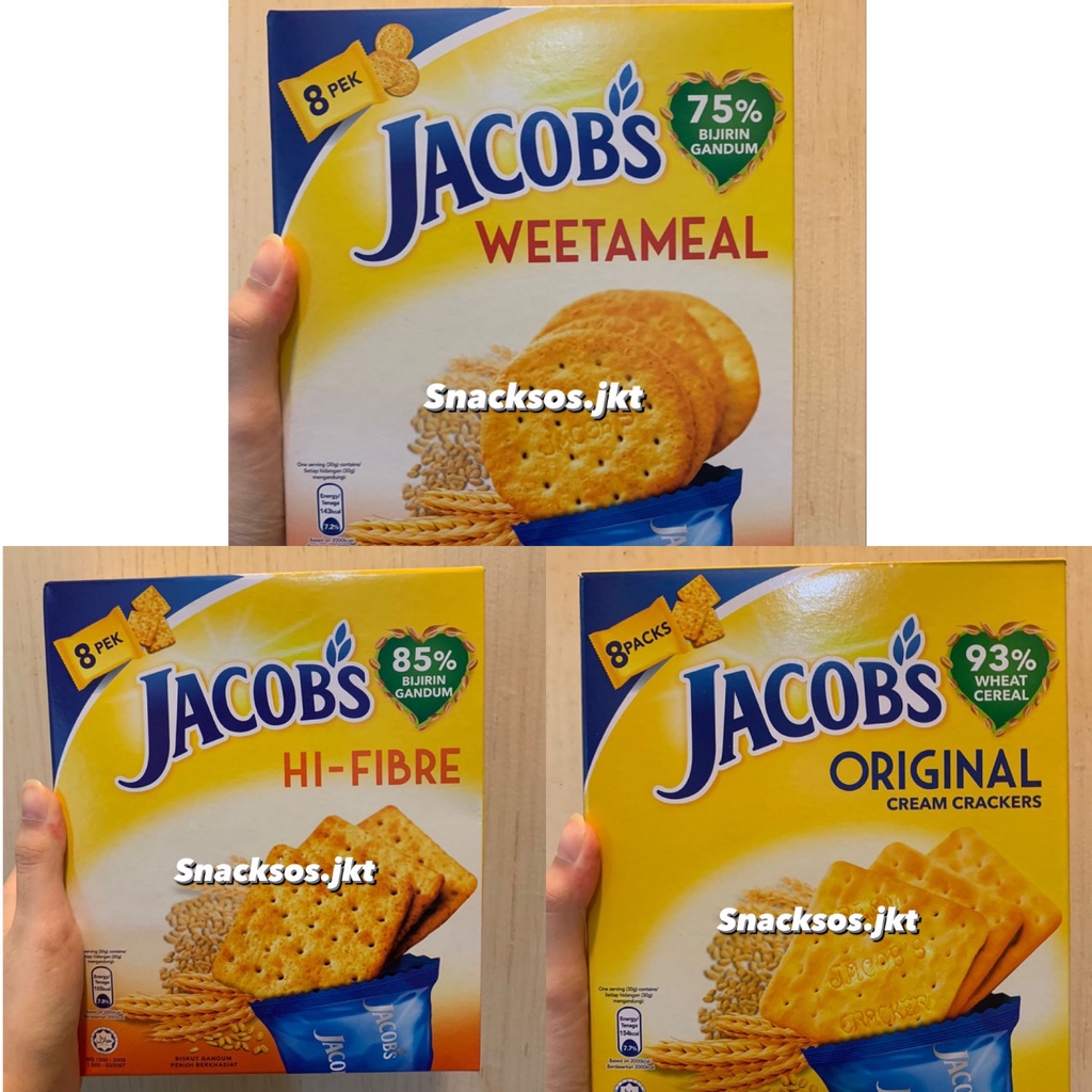 Jual JACOBS HI FIBRE WHOLEGRAIN / WEETAMEAL WHEAT CRACKERS / ORIGINAL