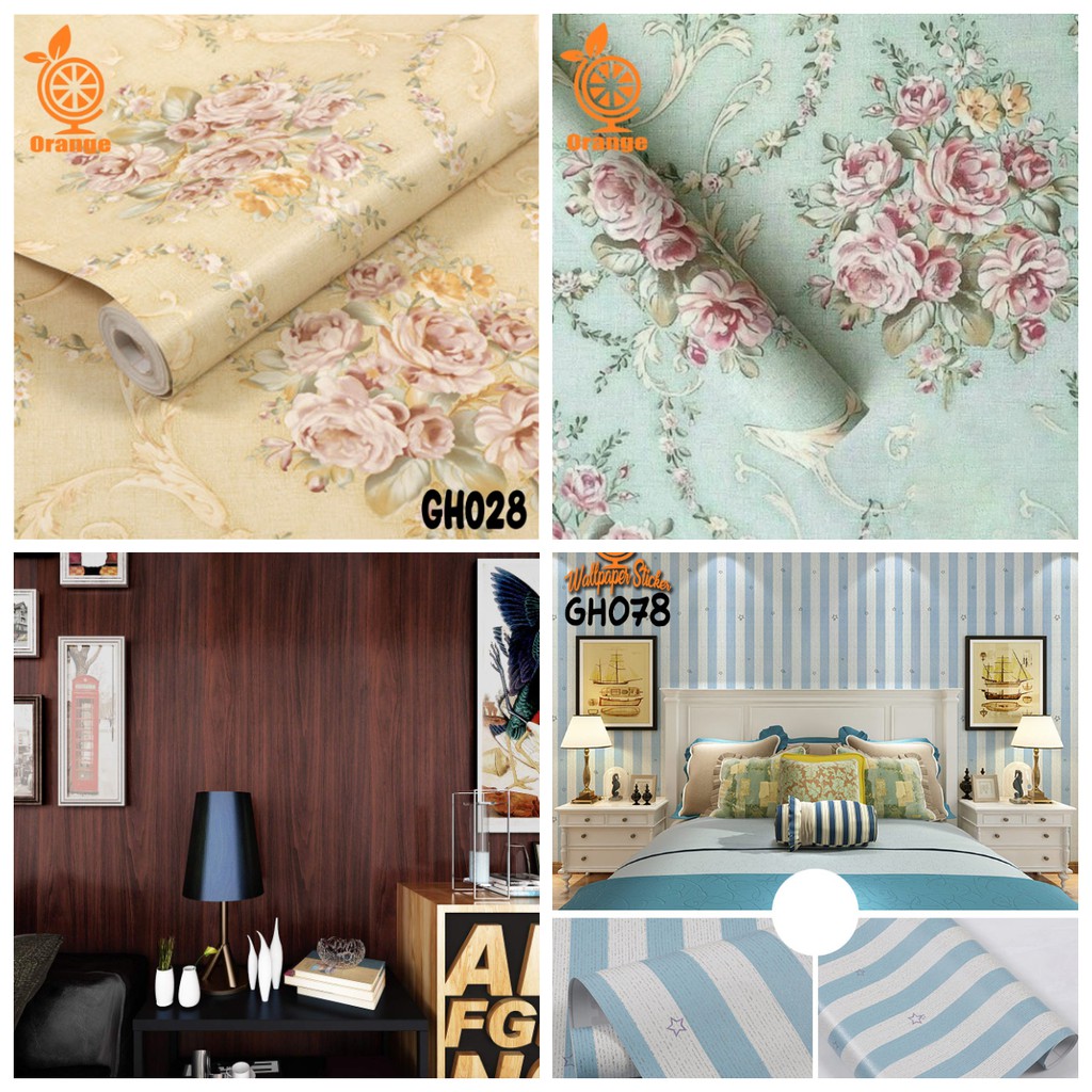 Jual Wallpaper Dinding Kamar Tidur Wall stiker Ukuran 45cm x 5 Meter