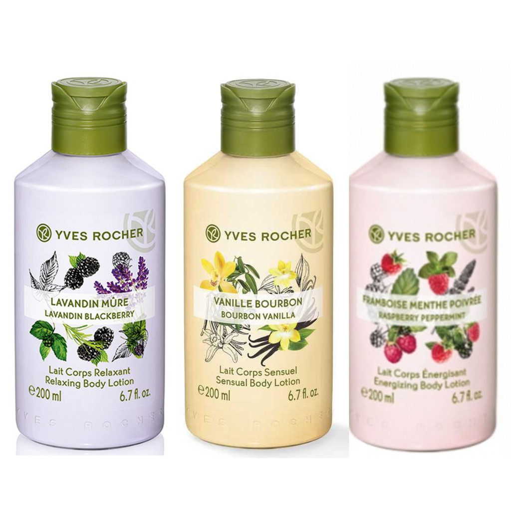 Yves Rocher Bourbon Vanilla / Raspberry Peppermint Body Lotion 200 ml
