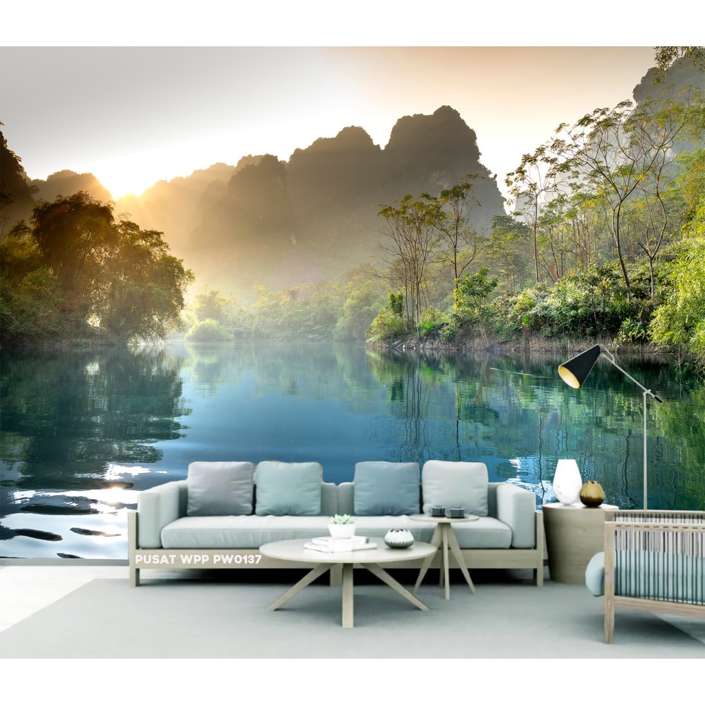 WALLPAPER 3D PEMANDANGAN ALAM, WALLPAPER CUSTOM Pemandangan Danau  Pegunungan 3 dimensi Kota Malang | Shopee Indonesia