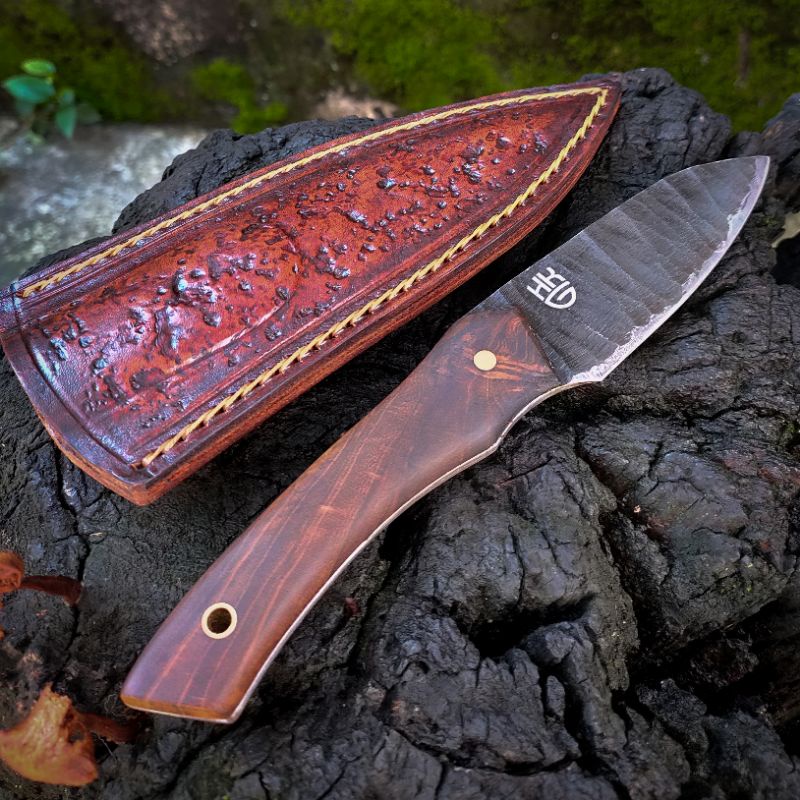 Alat pisau bushcraft tribal motif obsidian survival fulltang knife Not