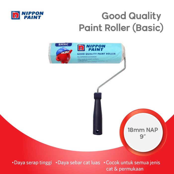 Jual Nippon Paint Good Quality Paint Roller Basic 18Mmnap/9" For