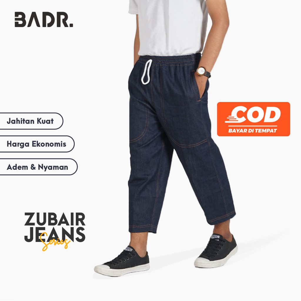 Celana Sirwal Pria Dewasa Jeans Ukuran XXL atau Jumbo Model Pensil Zubair Series by BADR