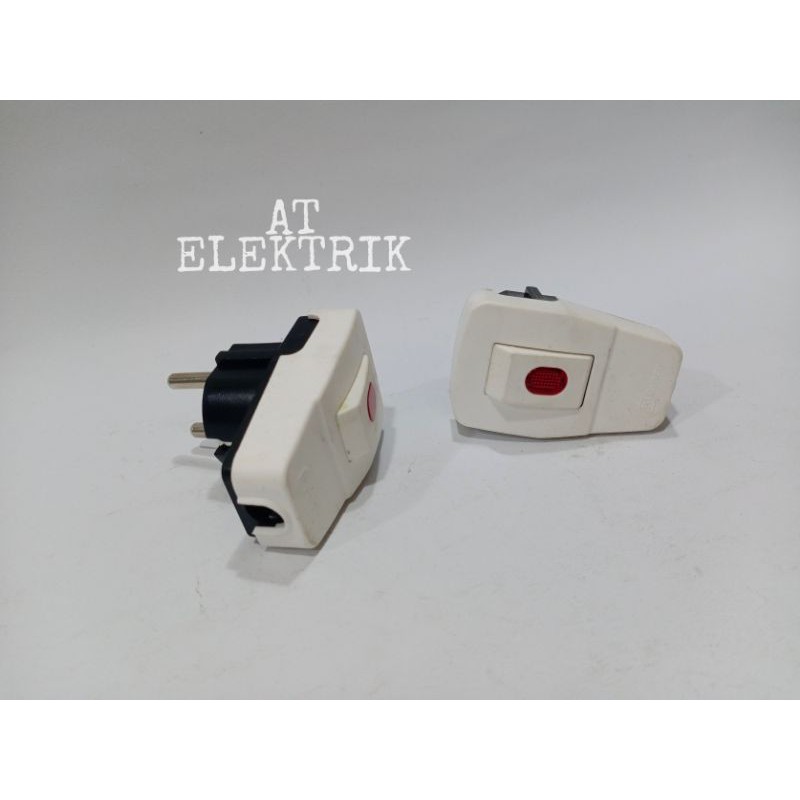Steker Arde Brocco + Saklar Lampu ( on / off )( 13311L ) / kepala colokan  yang ada lampu. | Shopee Indonesia