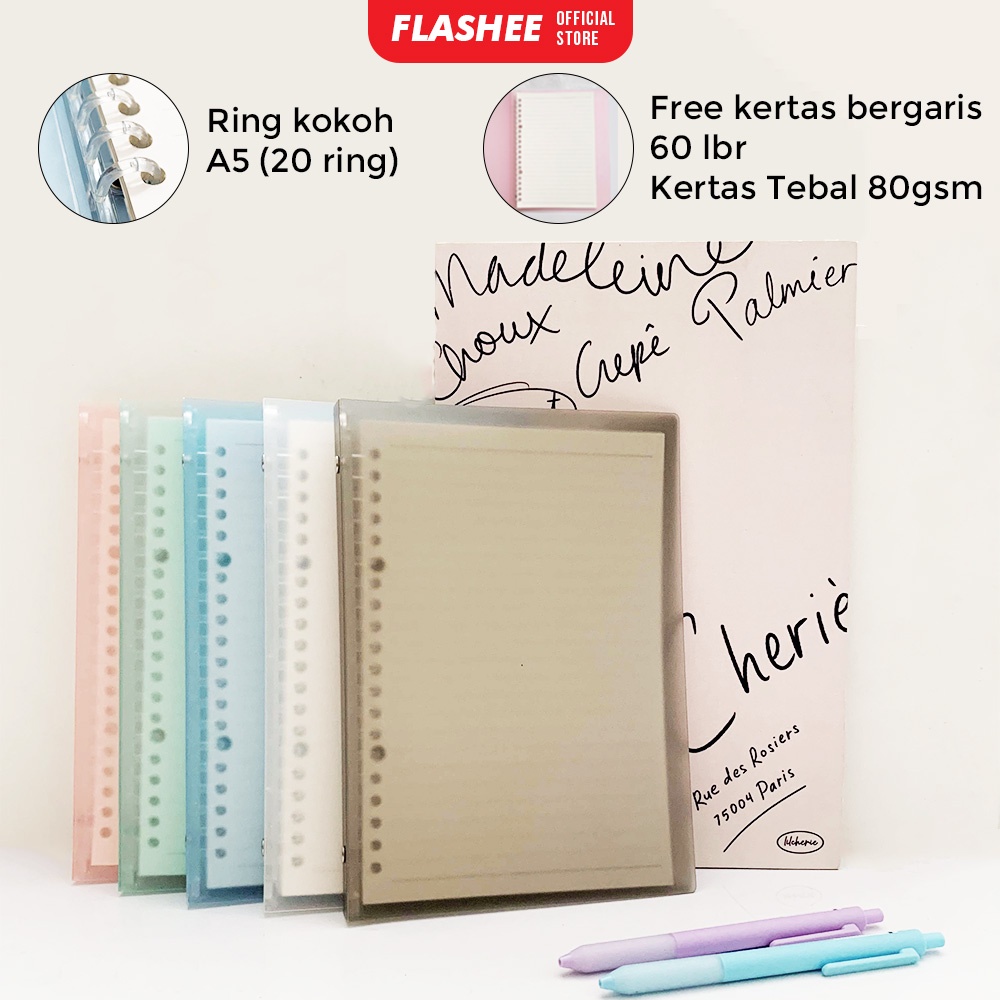 Jual Buku Vivid Loose Leaf Binder Pastel Transparan 60 Halaman Buku