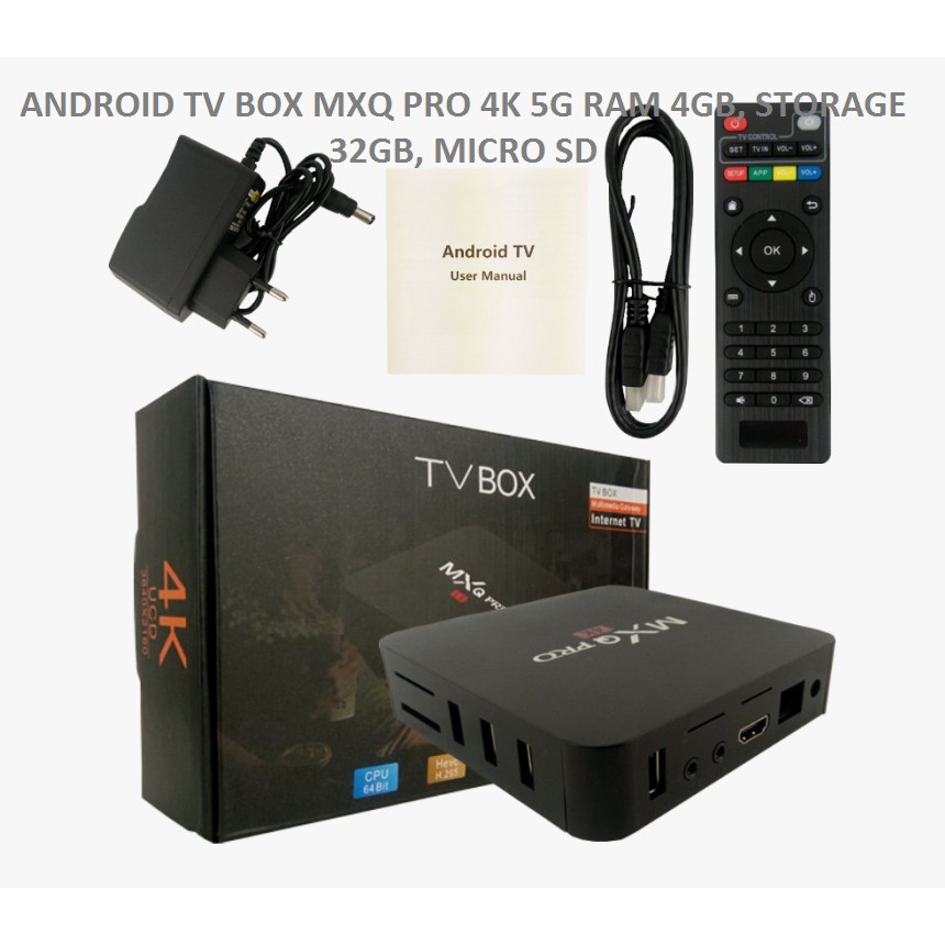 Jual Android Tv Box Mxq Pro 4K 5G, Tv Box Android Ram 4Gb, Storage 32Gb, Micro Sd | Shopee Indonesia