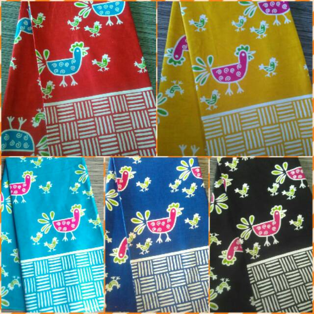 Jual ATK KAIN BATIK PRINTING MURAH MOTIF AYAM BATIK ANAK AYAM BATIK