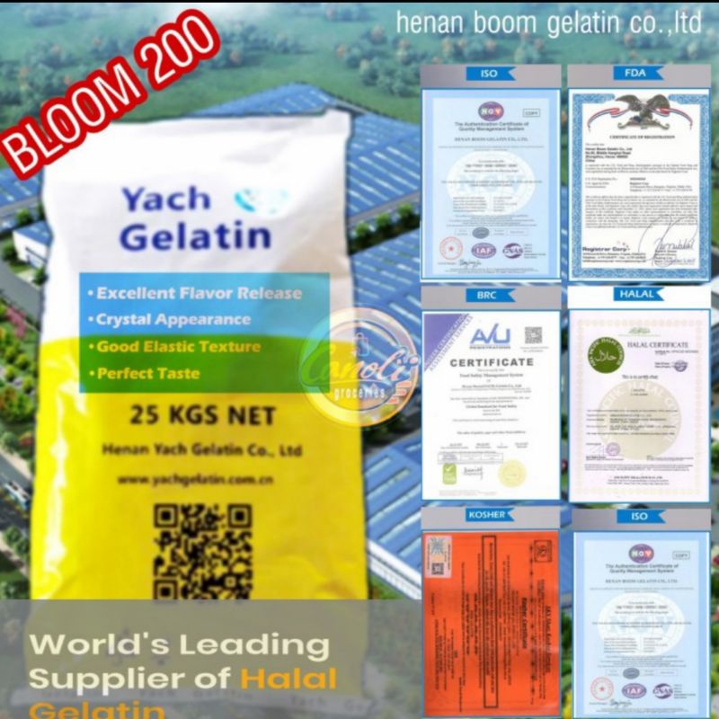 Jual yach gelatin bloom /gelatine halal/import 1 kg Shopee Indonesia