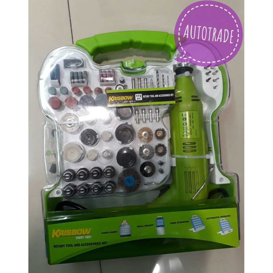 ORIGINAL KRISBOW SET ROTARY TOOLS SET GERINDA MESIN MINI GRINDER 172PC Shopee Indonesia