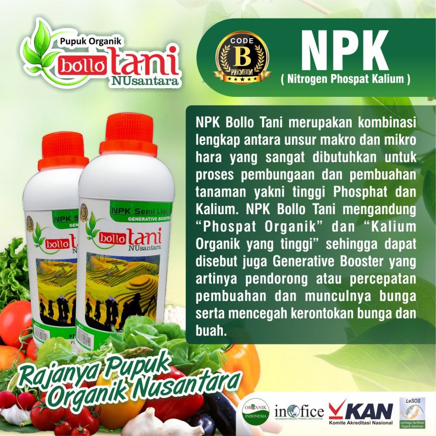 PUPUK ORGANIK NPK BOLLOTANI NUSANTARA | Shopee Indonesia