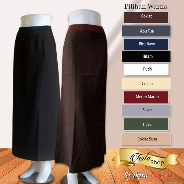 Rok Panjang 5L, Rok Wanita JUMBO Model Aline Pinggang Karet Rok Muslimah Shopee Indonesia
