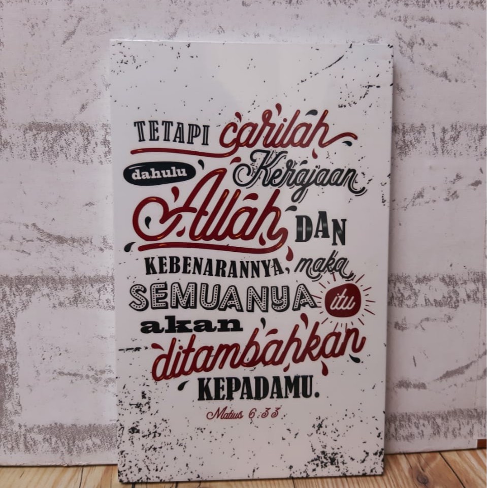 Hiasan Dinding Kayu Rohani Ukuran 18x28cm Tetapi Carilah Dahulu Kerajaan  Allah | Shopee Indonesia