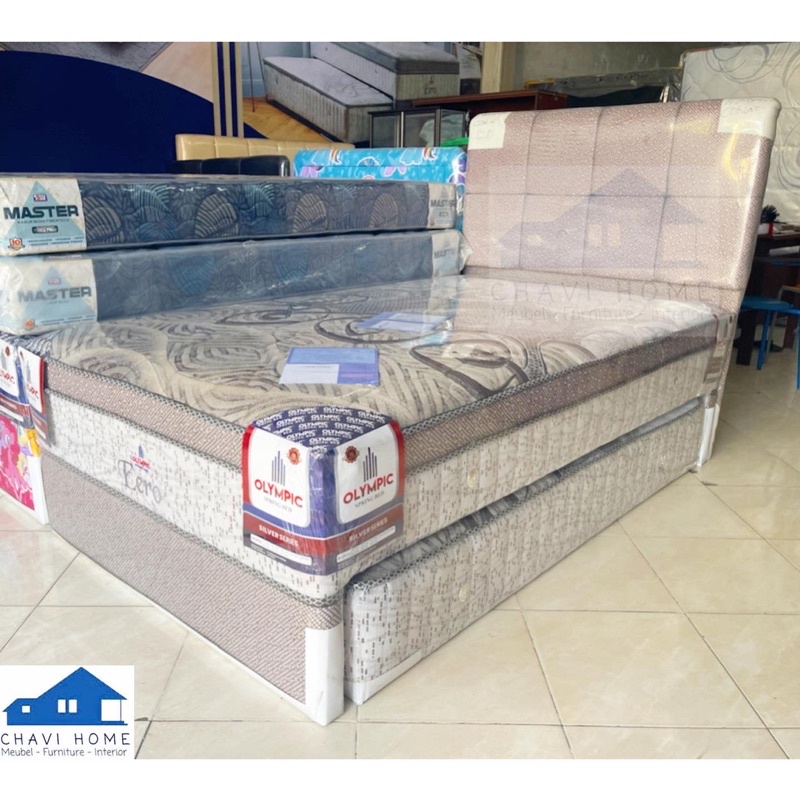 Jual set 2in1 springbed olympic eero spring bed lengkap ukuran 120cm