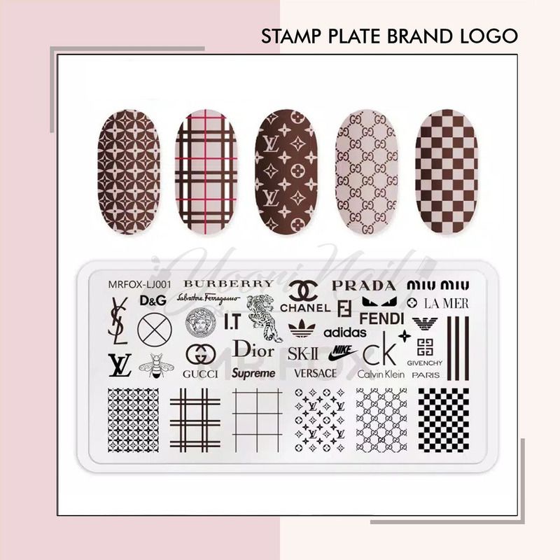 Jual Stamp plate brand logo nail art lv stamping plate branded nail
