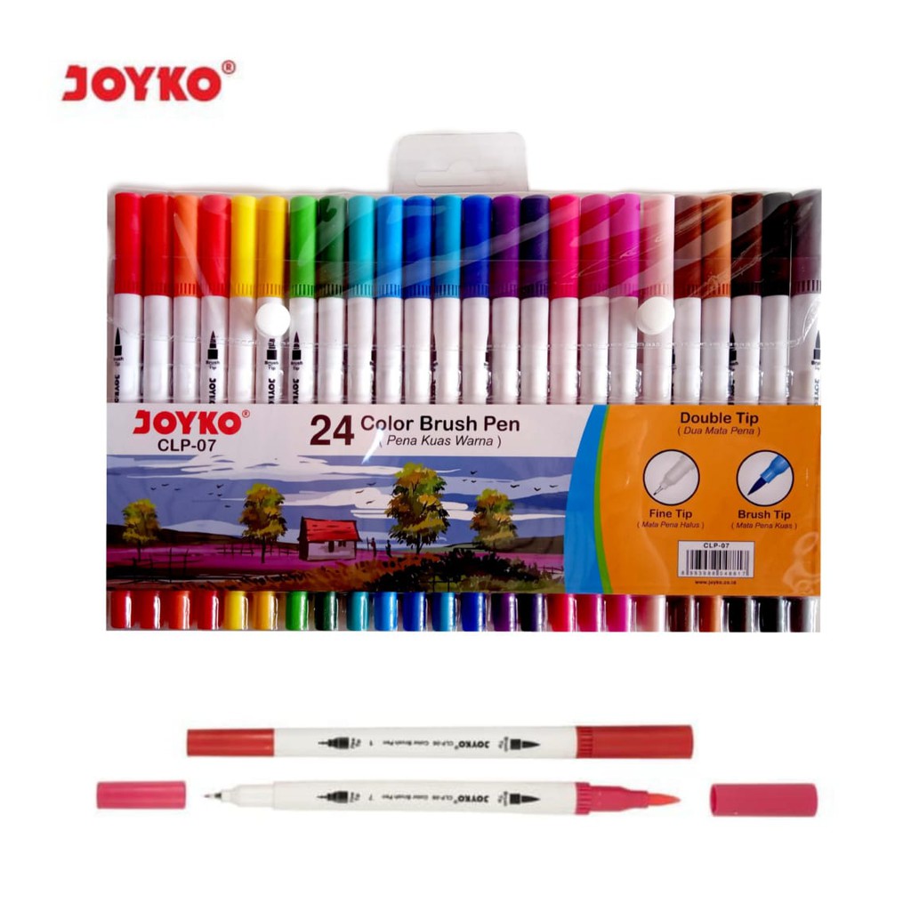 Joyko Color Brush Pen double tip Set (24warna) CLP07 Shopee Indonesia