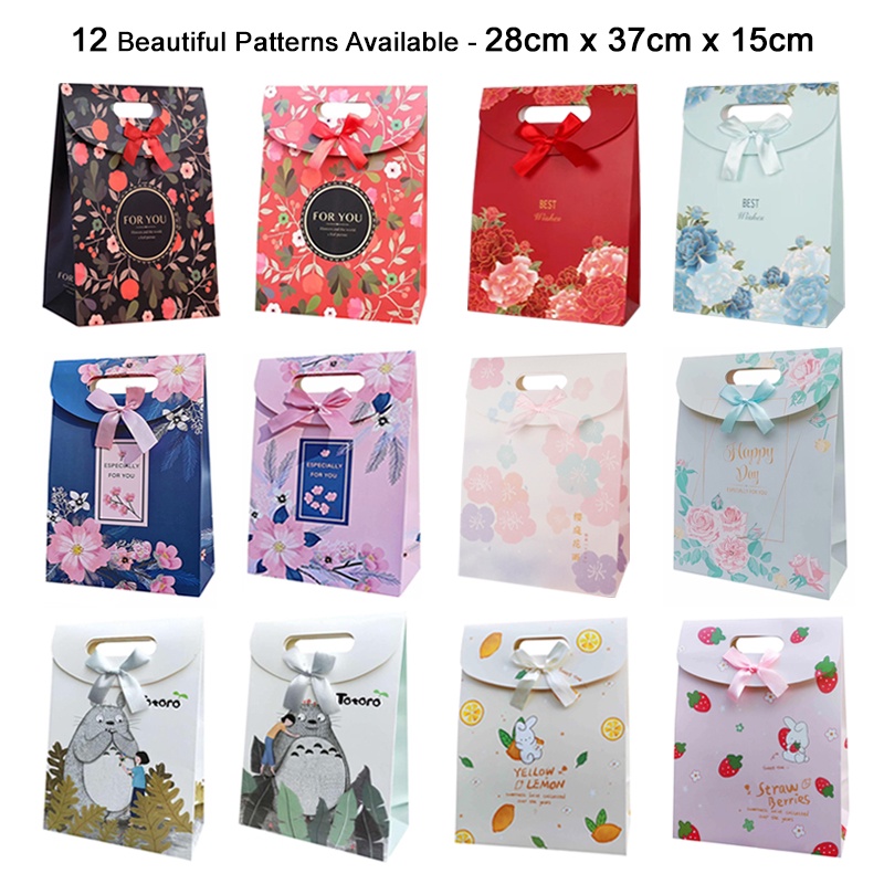 Jual 37x28x15 Premium Goodie Bag Hampers / Paper Bag Motif / Tas Kado
