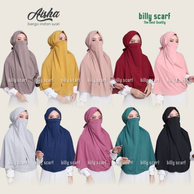 HIJAB AISHA A2 HIJAB KERUDUNG JILBAB CADAR MASKER Shopee Indonesia