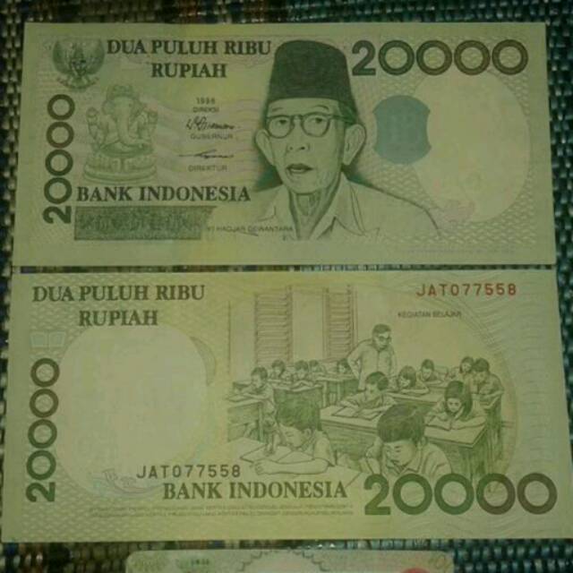 Jual Uang kuno jadul lama dua puluh ribu rupiah 20 20000 Ki hajar