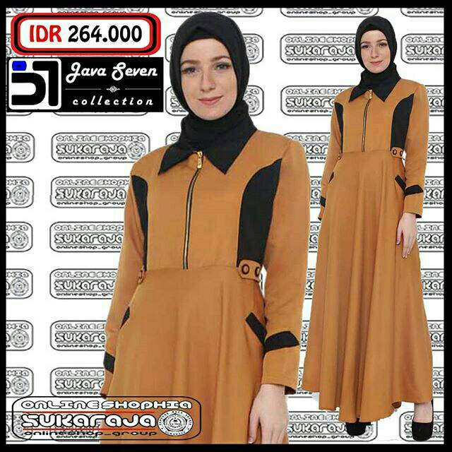 Jual Gamis Wanita Kombinasi Hitam Coklat | Shopee Indonesia