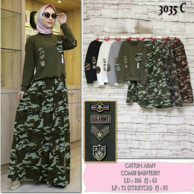 Kemeja Army Wanita Hijab Kumpulan Model Kemeja