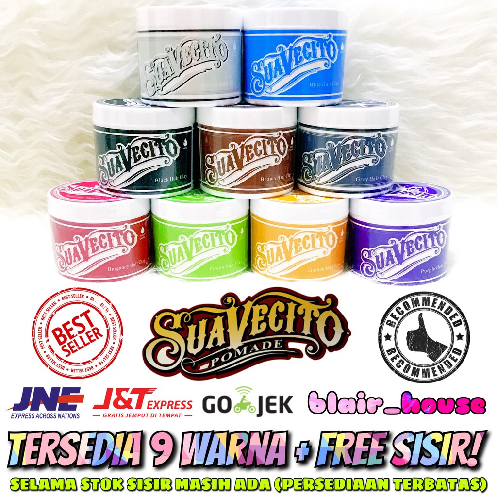 POMADE WARNA SUAVECITO TIDAK PERMANEN FREE SISIR/HAIR  CLAY/WAX/PEWARNA/SEMIR RAMBUT/COLOUR/COLOURING | Shopee Indonesia