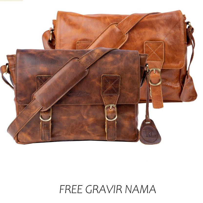 Jual Kenes Leather Messenger Bag Kulit Asli Tas Kantor Kulit Asli