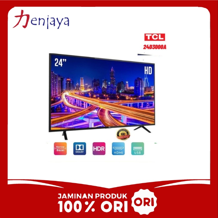 Jual LED TV Slim TCL 24 Inch 24D3000A L24D3000A Digital TV HDMI USB