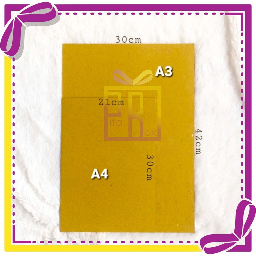 Jual Karton hard board / karton tebal / yellow board ukuran A3 Shopee