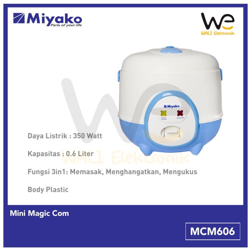 Jual Miyako Rice Cooker 0,6 liter 3 in 1 MCM606 MCM606 Murah dan Awet