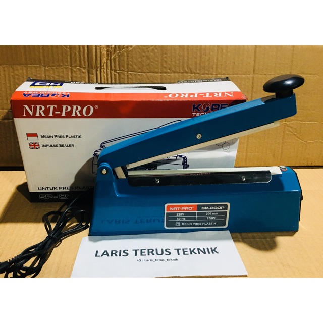 MESIN PRESS PLASTIK/ALAT PRES PLASTIK/IMPULSE SEALER 20CM BODY PLASTIK MERK NRTPRO Shopee
