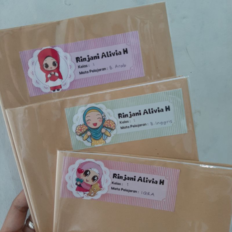 Jual Label Nama Anak Stiker Nama Buku Motif Anak Muslim Shopee