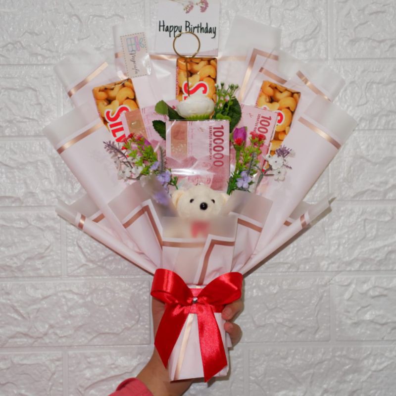 Jual Buket Uang/Money Bouquet/Real Money Bouquet/Buket Uang Asli/Silverqueen Buket/Buket Coklat Dan Uang | Shopee Indonesia