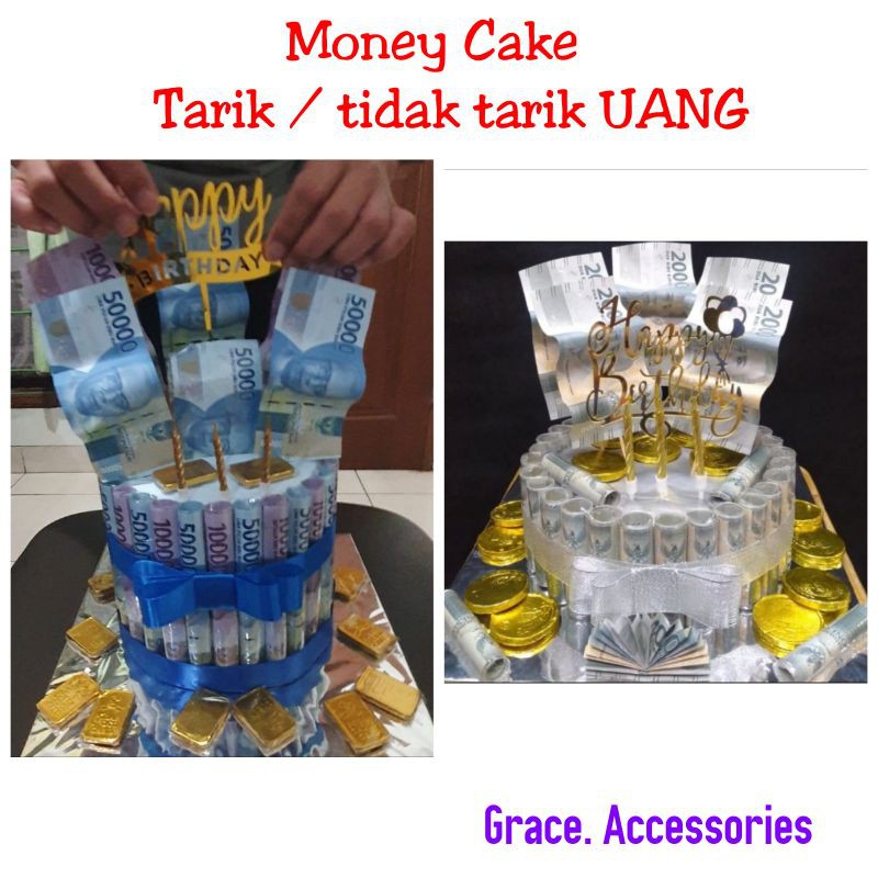 Money cake kue uang buket bucket bouquet uang money hadiah kado
