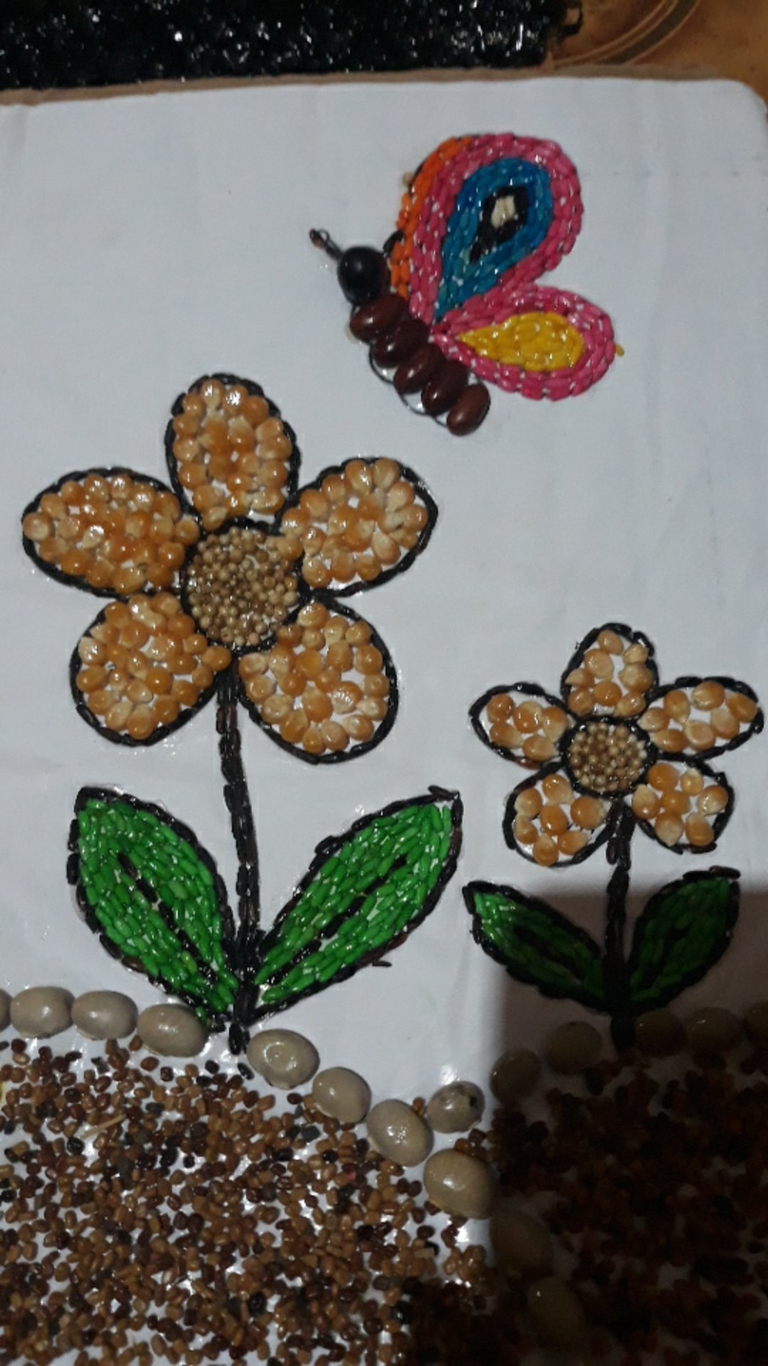 Kolase Biji-Bijian Bunga dan kupu-kupu | Shopee Indonesia
