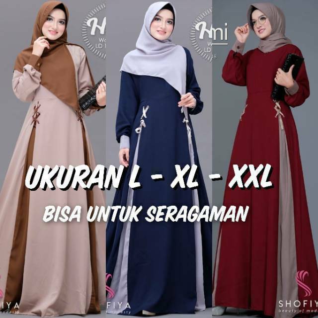 Jual GAMIS JUMBO UKURAN XXL XL L BUSUI POLOS PESTA MURAH DRESS