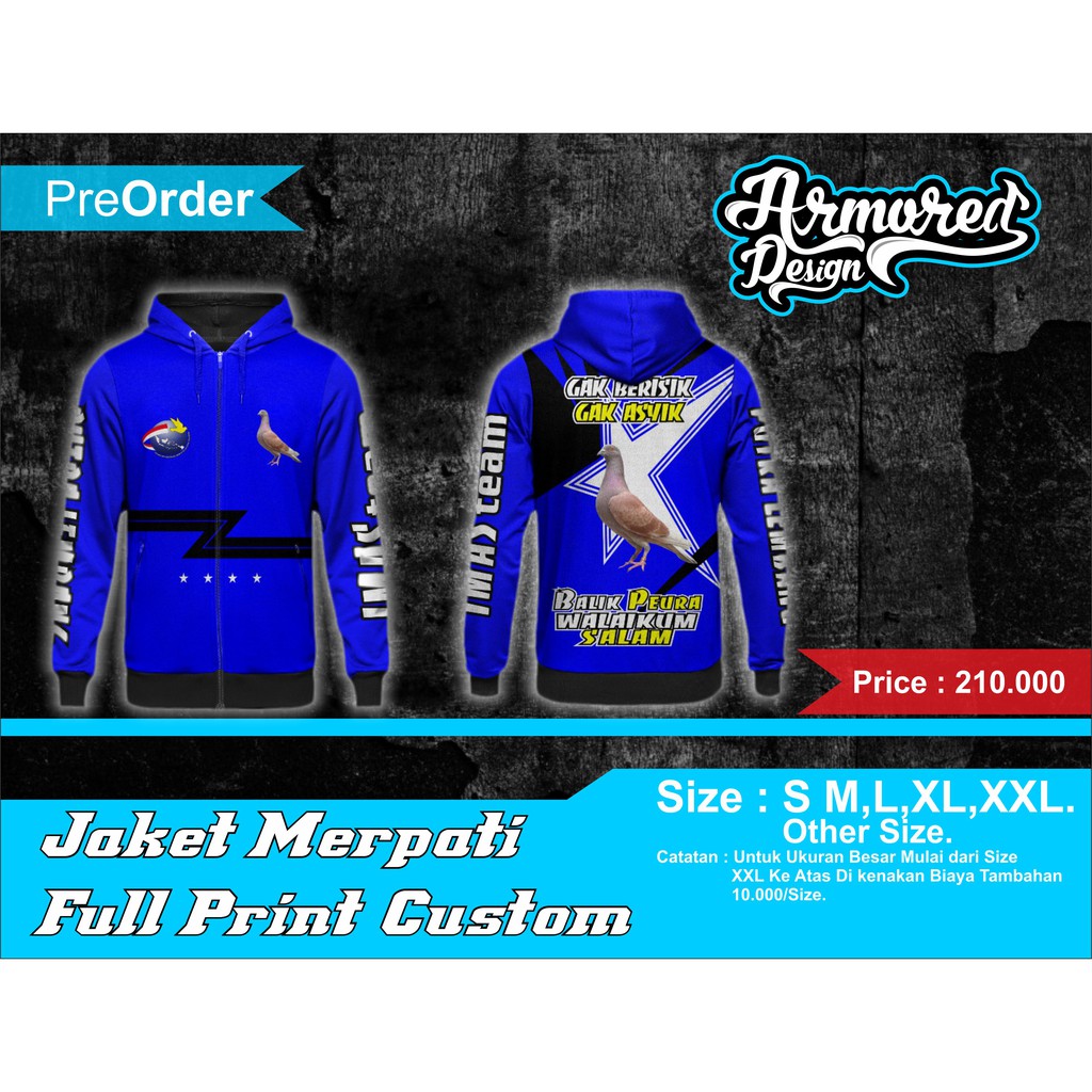 Jual Jaket Merpati Balap / Jaket Burung Merpati / Jaket Printing Custom | Shopee Indonesia