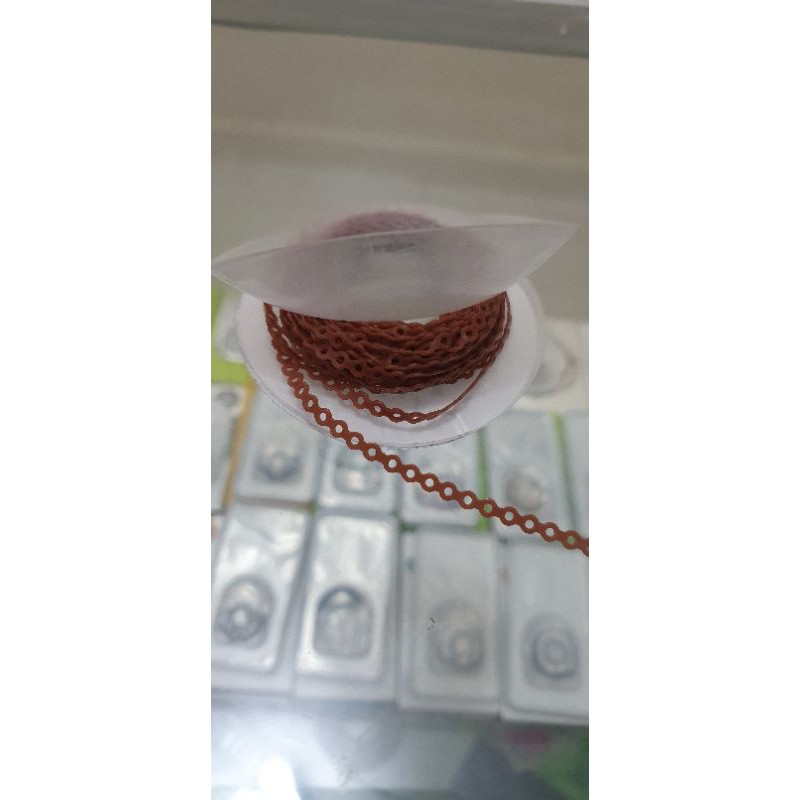 Jual 1 Rol Karet Behel Power Chain Warna Coklat | Shopee Indonesia