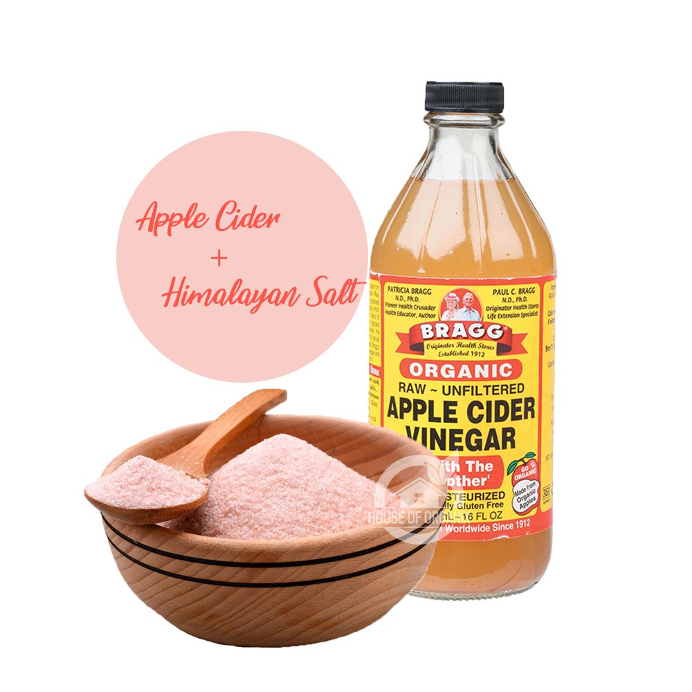 Bragg Apple Cider Vinegar 473 ml Plus Himalayan Salt 250 Gr Shopee