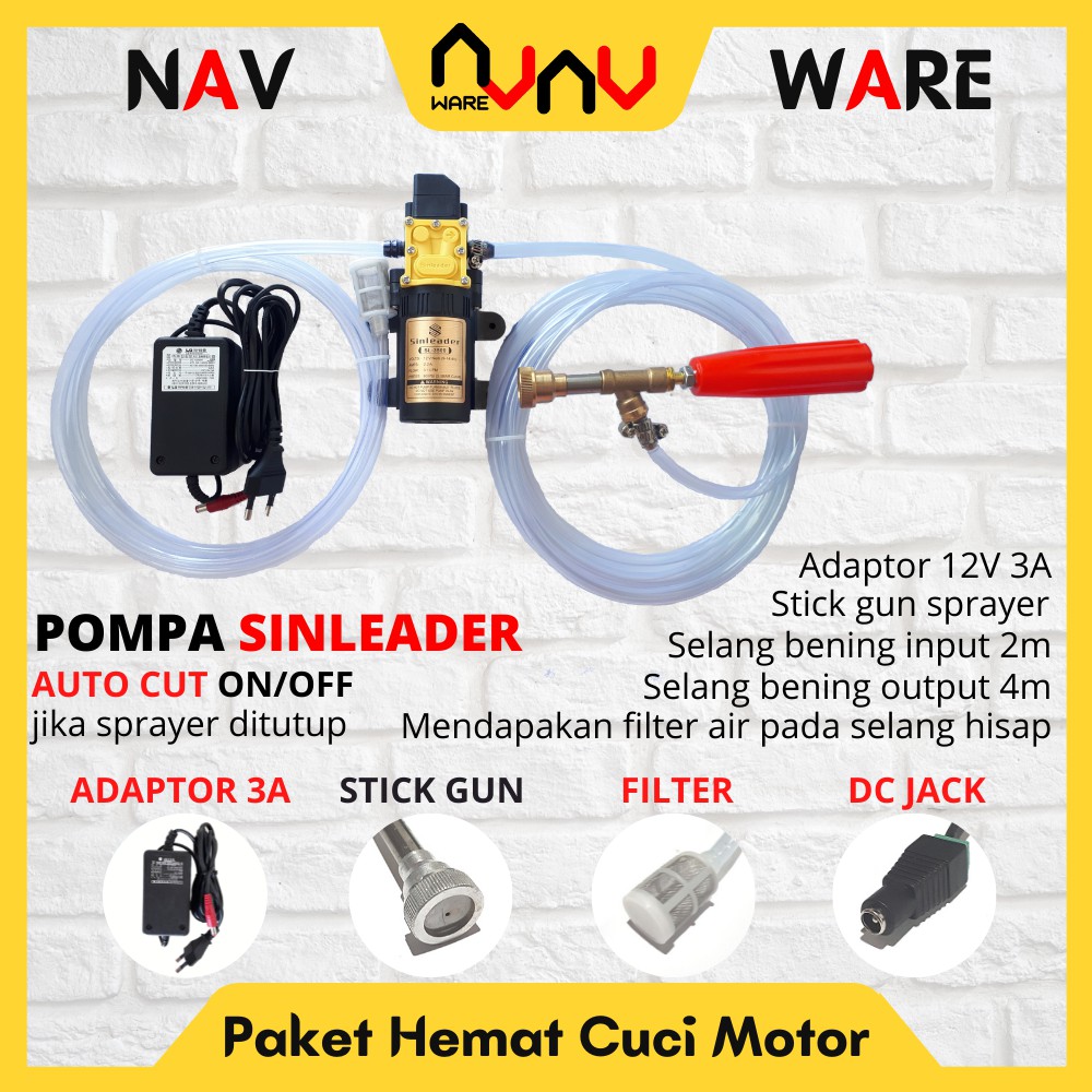 Paket Lengkap Alat Cuci Motor Pompa 12V Sprayer Portable Steam Mesin Cuci AC Shopee Indonesia