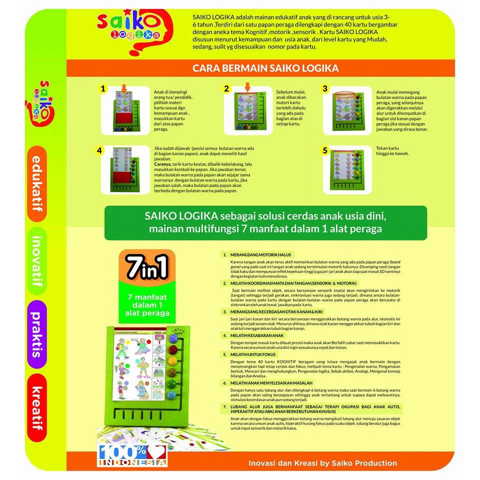 Jual Saiko Logika,Mainan Edukatif Anak,Seven In One,Mainan Cerdas | Shopee Indonesia