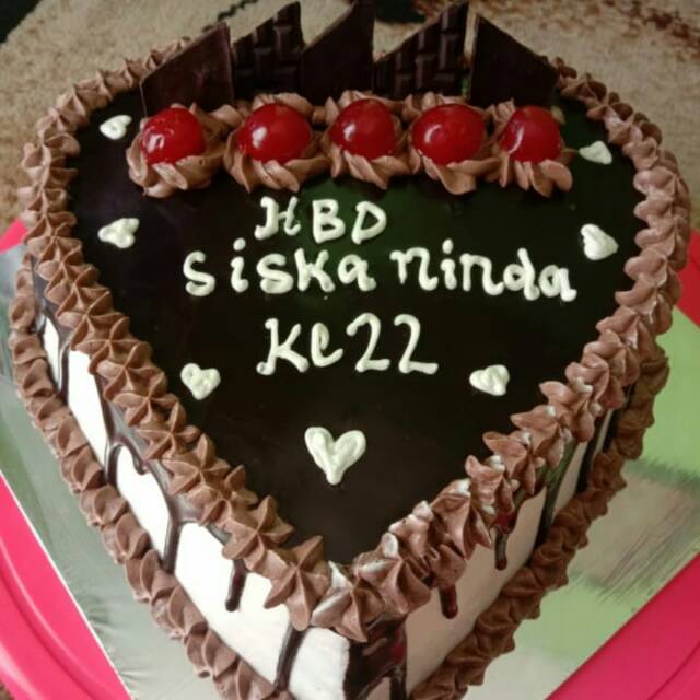 Jual Kue Ulang Tahun D&Dcake Cikarang Model Love Coklat Siram | Shopee Indonesia