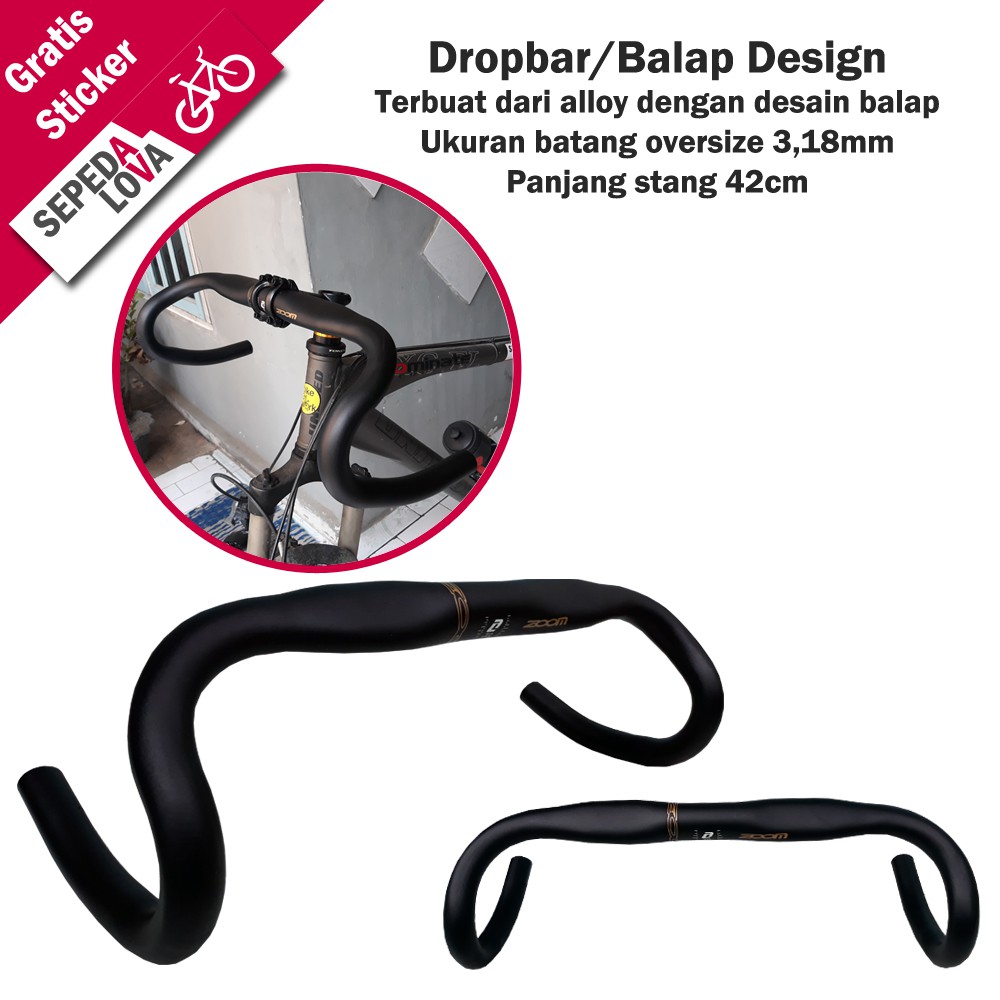 Jual Handlebar Stang Sepeda Balap Fixie Dropbar Pipih Alloy Zoom Oversize | Shopee Indonesia