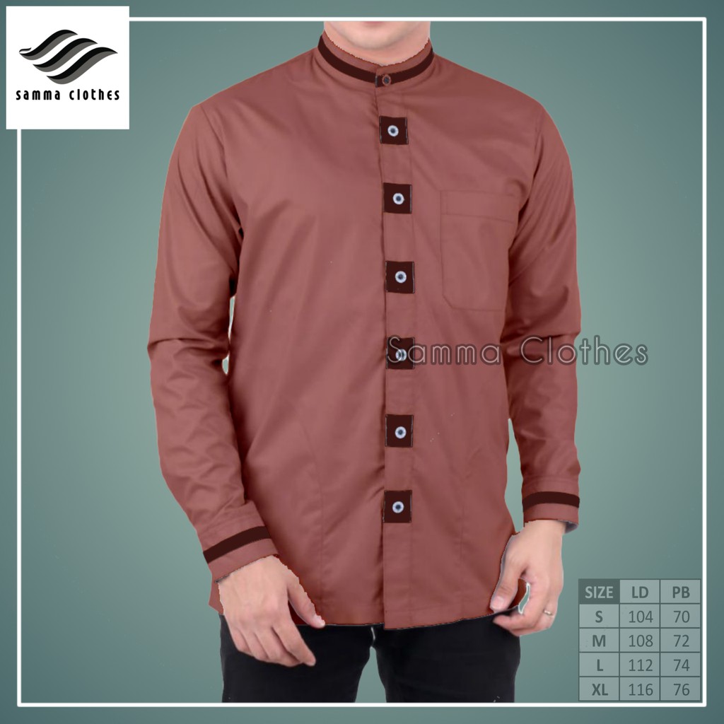 Jual Baju Koko Warna Coklat Weling Koko Dewasa Baju Koko Baju Taqwa Baju Koko Dewasa Koko Lengan Panjang | Shopee Indonesia