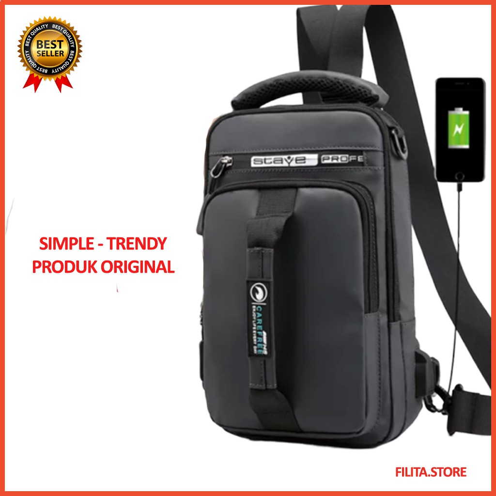 Tas Selempang Pria A7A2 Tas Slempang Sling Bag Korea Distro Slingbag