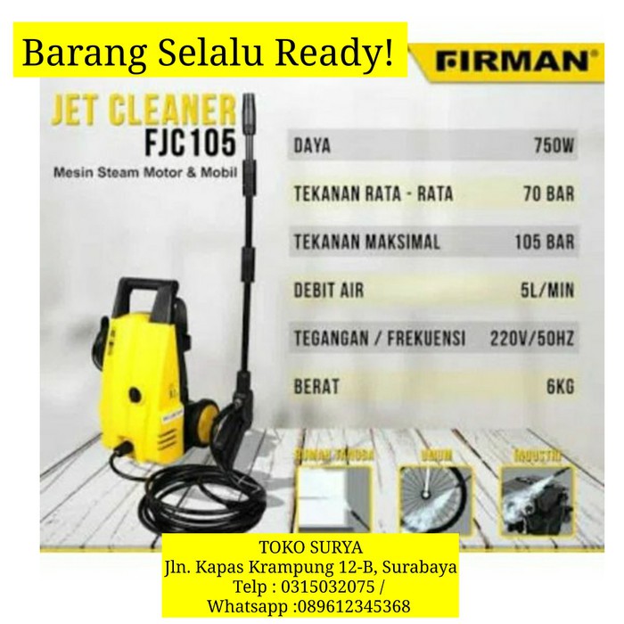 Pompa air cuci ac motor mobil firman fjc 105 tekanan tinggi Shopee Indonesia